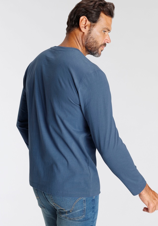 Man's World Langarmshirt , Langarm,  bedruckt,  Rundhalsausschnitt,  aus Baumwolle