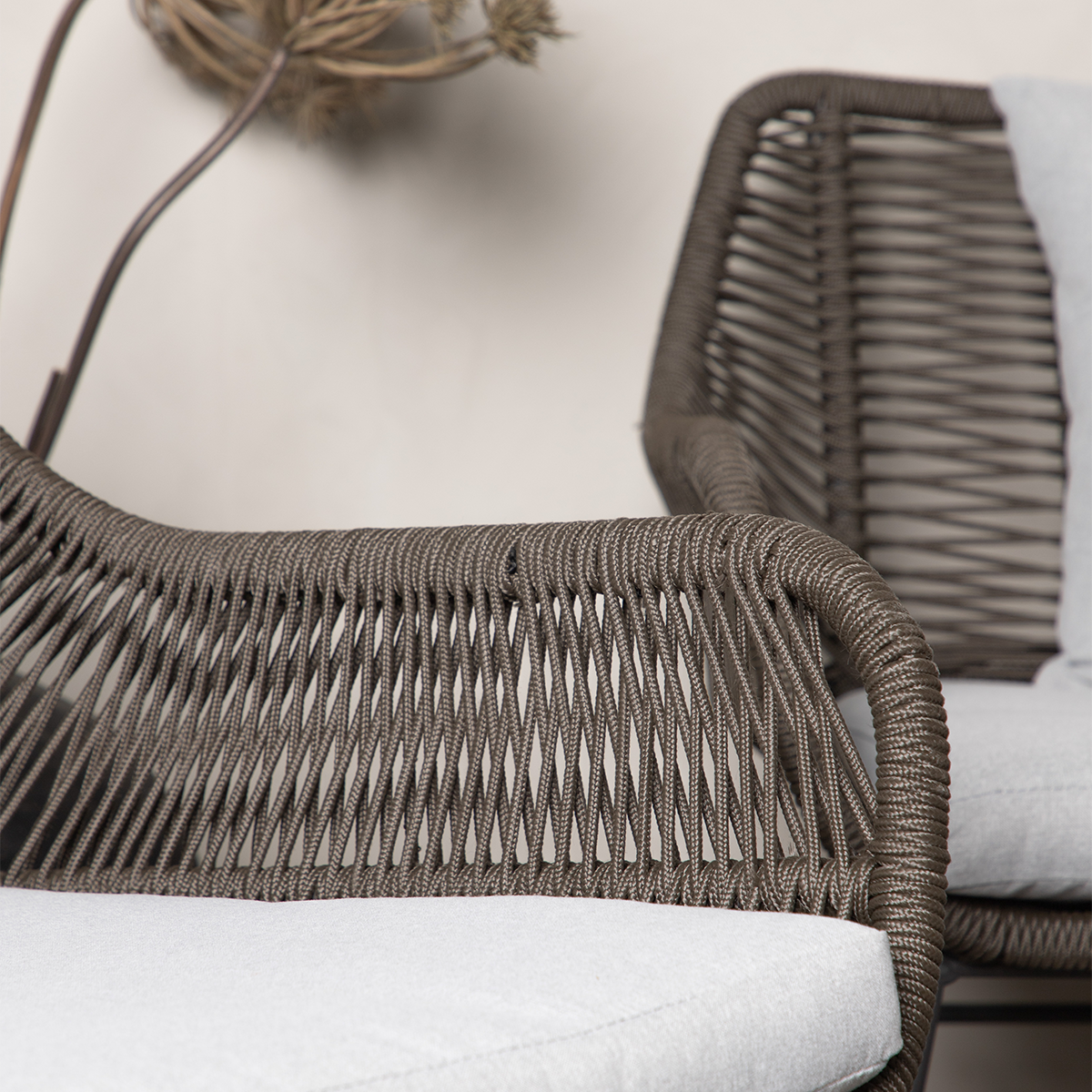 Tuin loungeset Caleb 4-delig -  met zitkussens Bruin