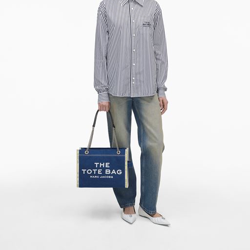 Marc Jacobs The Denim Chain Medium Tote Bag, Dark Wash