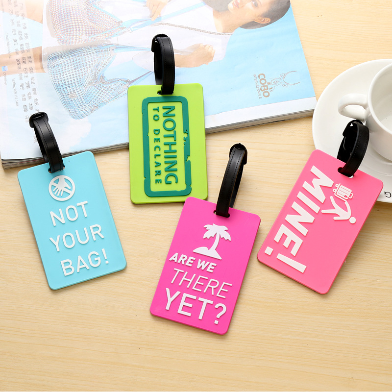 (4er Set) Silikon Kofferanhänger Gepäck Etiketten Luggage Tag mit Adressschild - NOT YOUR BAG