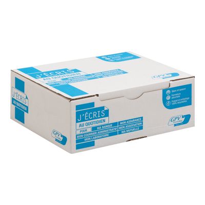 GPV - 500 Enveloppes DL 110 x 220 mm - 90 gr - fenêtre 45x100 mm - blanc - bande adhésive ouverture rapide