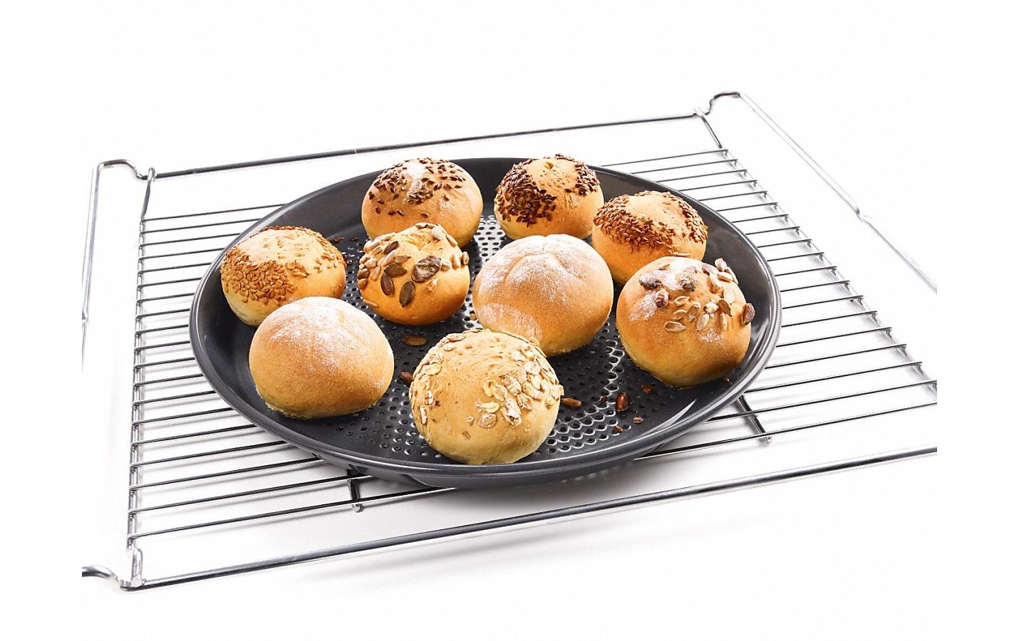 Wähen-Backform HBFP 27-1 Gelocht, SchwarzRunde Backform zur Zubereitung von Brötchen, Croissants oder Pizzen