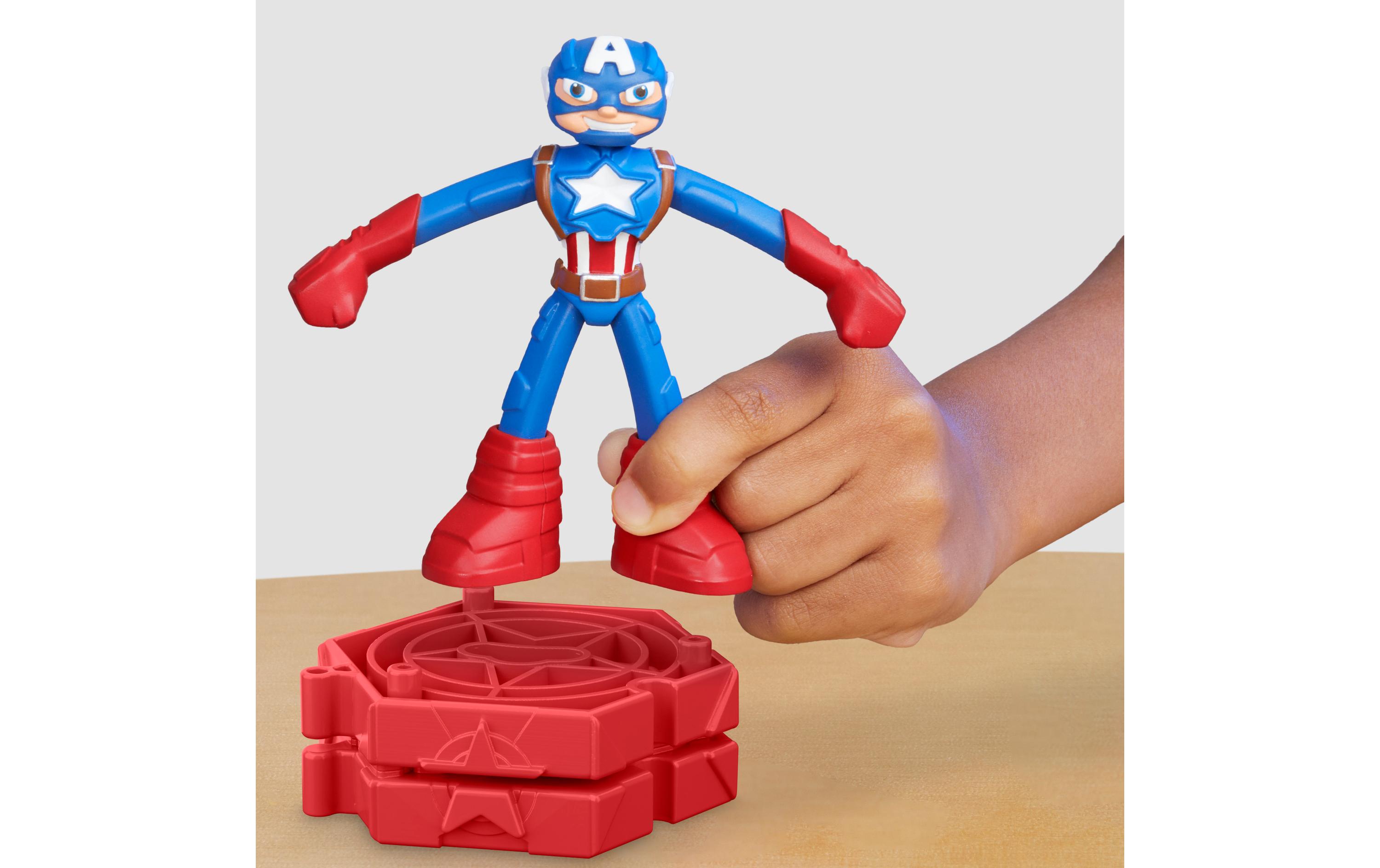 Knetspielzeug Marvel Captain America: Stempel-SchildSpielset mit Actionfigur und Knete