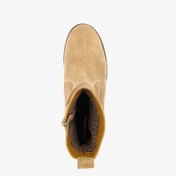 Hush Puppies suède dames enkellaarsjes beige