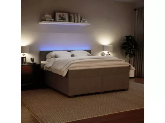 Sommier à lattes de lit et matelas Gris clair 180x200cm Velours