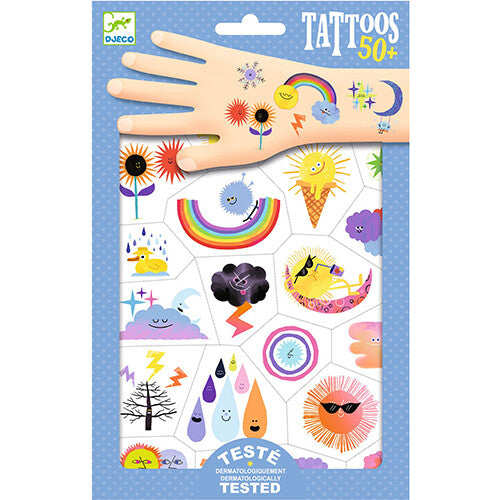 Djeco tattoos het weer emoji's