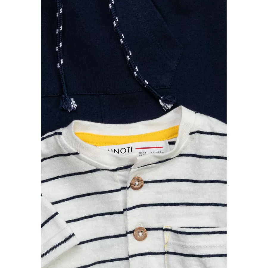 MINOTI T-Shirt und Hose im Set WeißDunkelblau