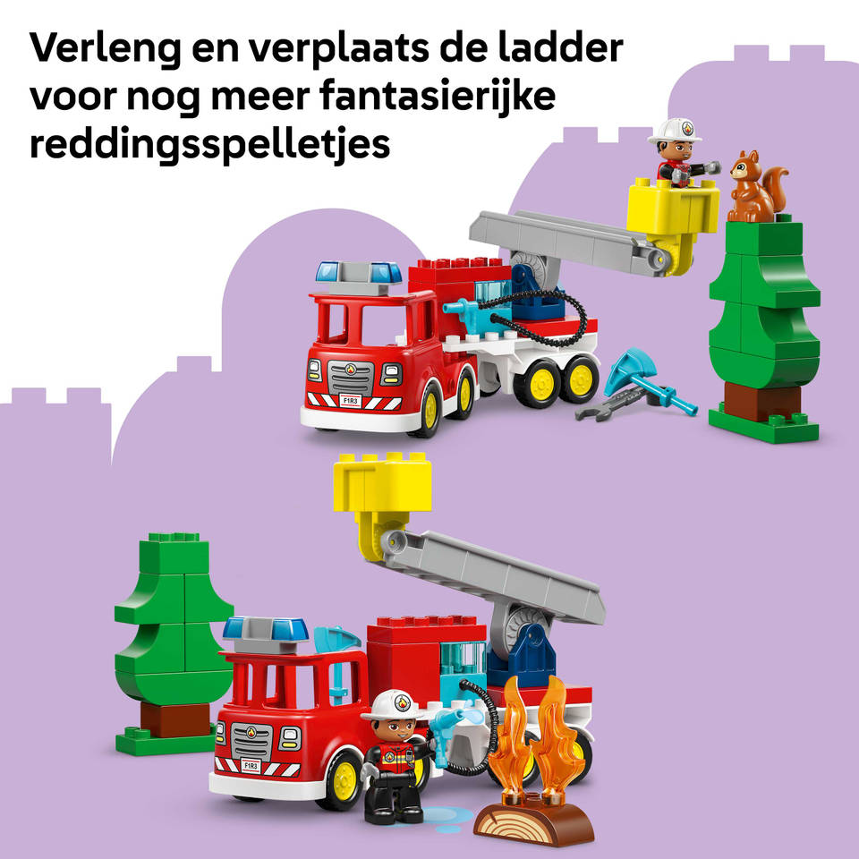 LEGO DUPLO brandweertruck met slang en brandweerman 10473