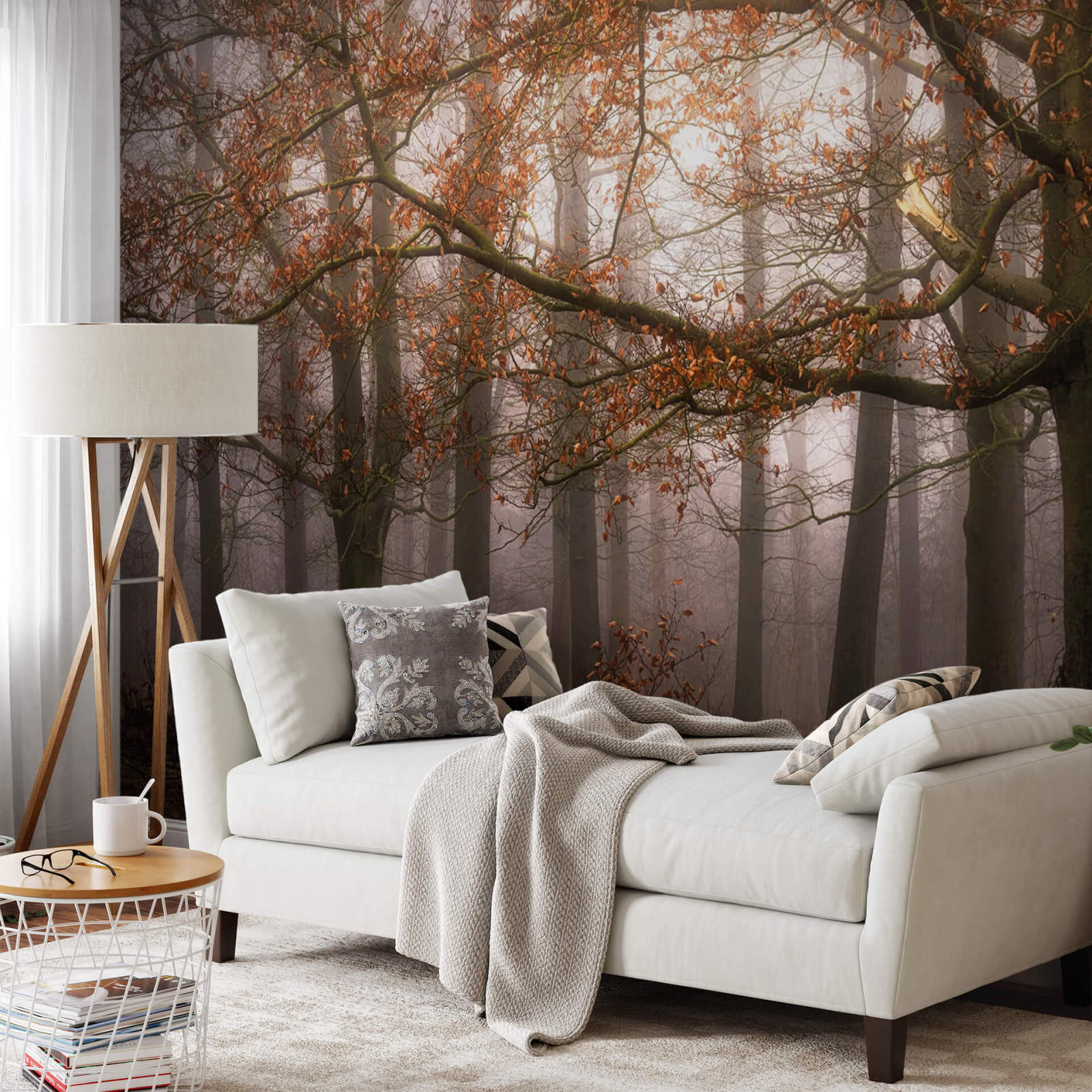 Fototapete DESIGNWALLS 2.0 - braun-orange - Wald - 2,6 Meter