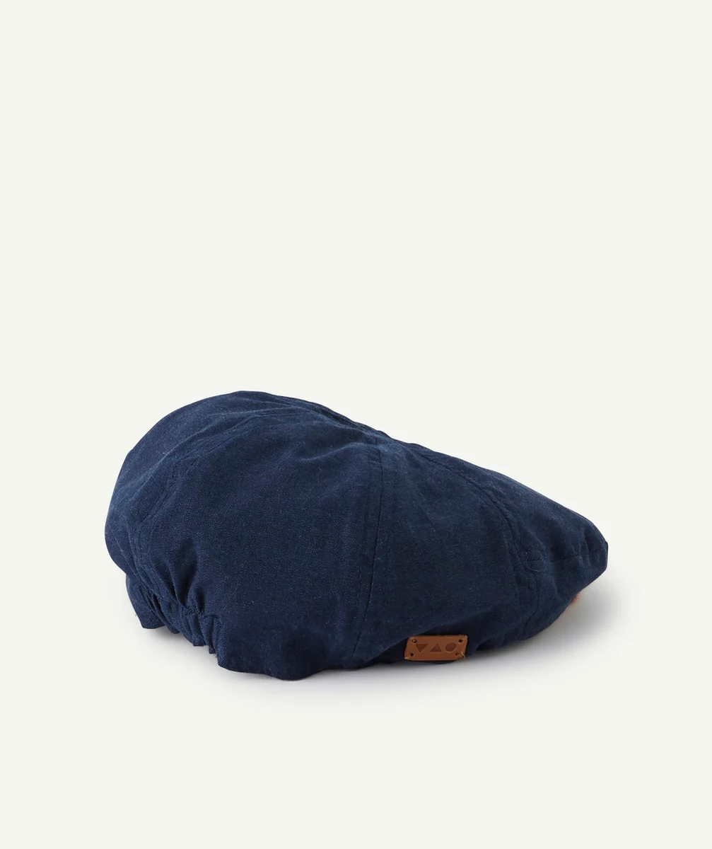 CASQUETTE GAVROCHE BÉBÉ GARÇON BLEU MARINE ET MARRON