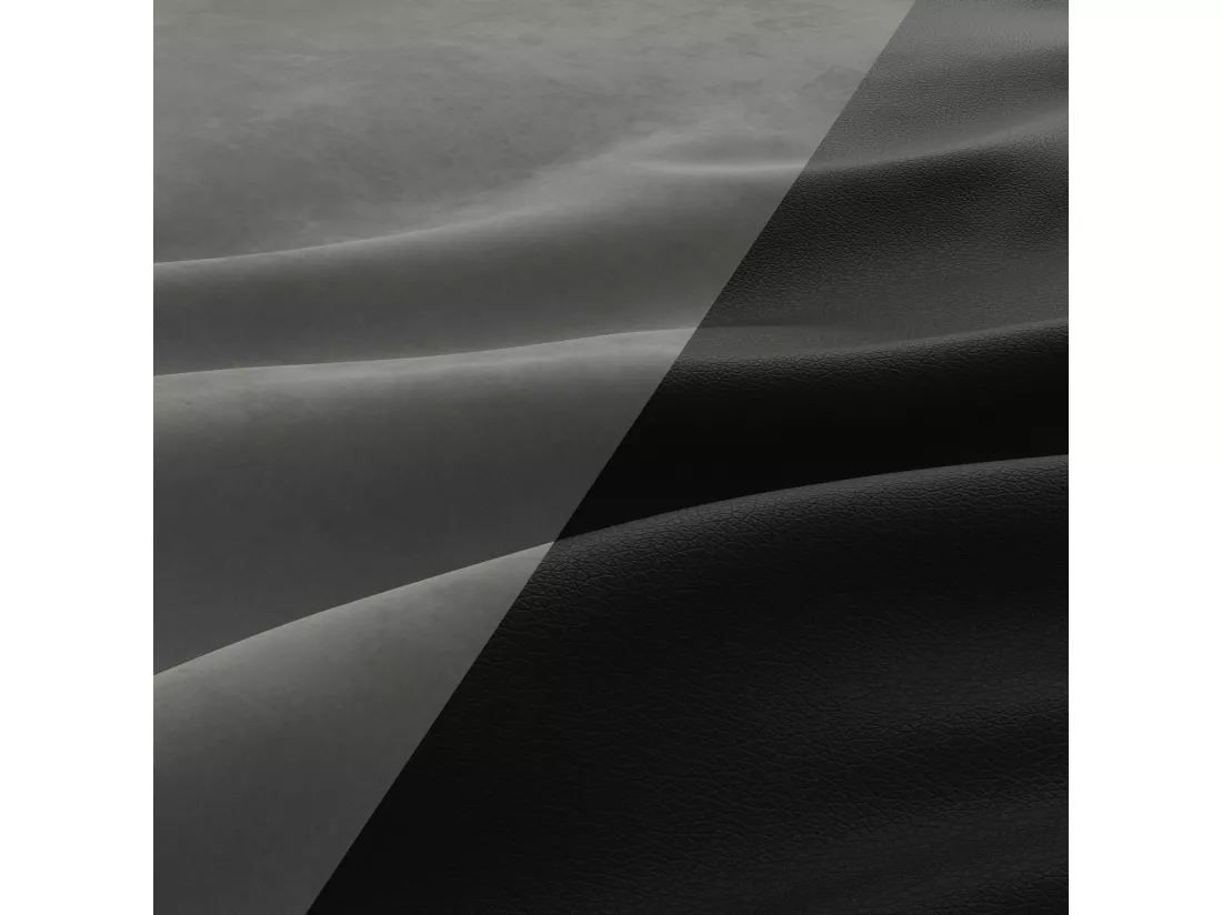 Canapé d'angle en U avec fonction sommeil, 2 méridiennes, Gris foncé + Noir