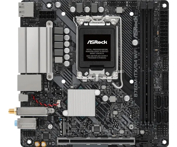 ASRock B760M-ITX/D4 WiFi - Bundkort - mini ITX - LGA1700 sokkel - B760 Chipset - USB-C 3.2 Gen 2x2, USB 3.2 Gen 1 - Wi-Fi 6E, Gigabit LAN, Bluetooth - onboard grafik (CPU påkrævet) - HD Audio (8-kanaler)
