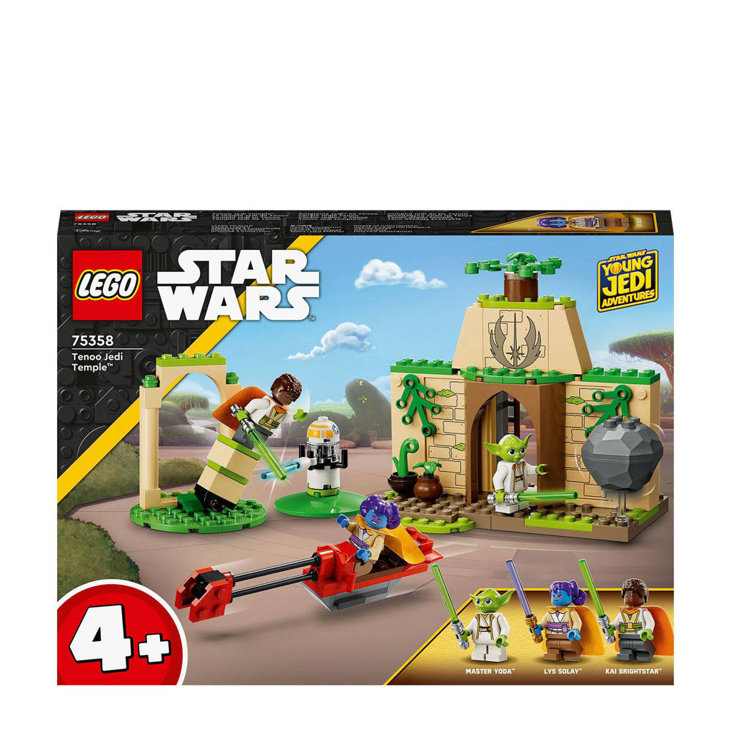 YodaTenoo Jedi tempel Bouwbaar Yoda Speelgoed met Lichtzwaarden en Speederbike 75358