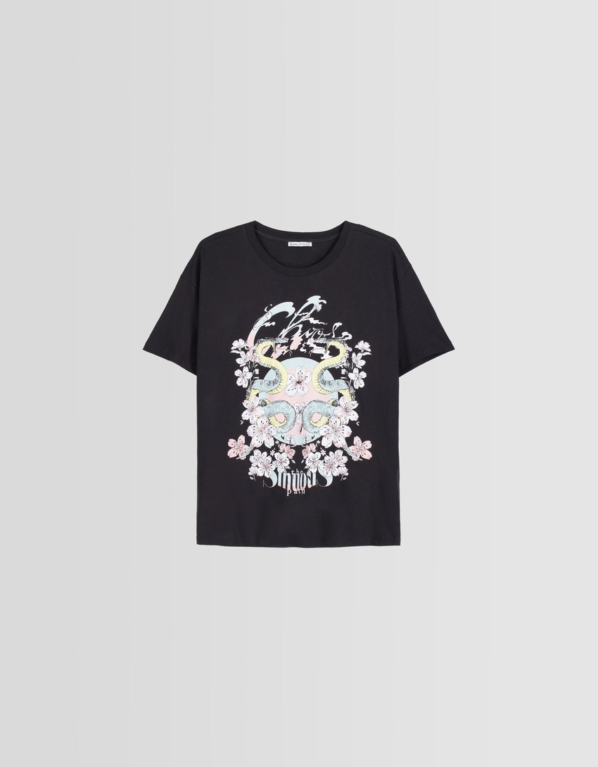 Camiseta de manga curta com estampa
