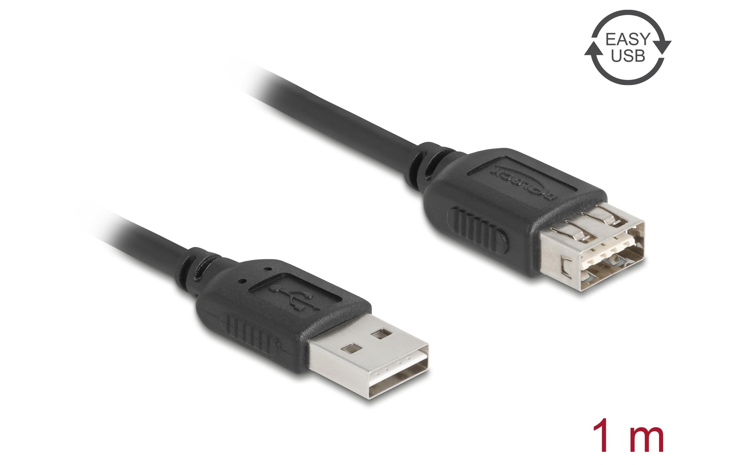 USB 2.0-Verlängerungskabel USB A - USB A 1 mKompakte Lösung für USB Erweiterung
