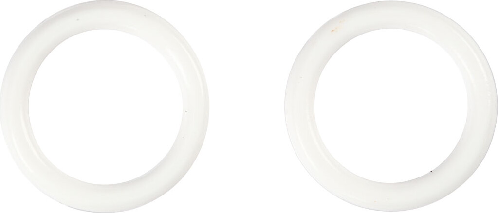 Plastikringe - Hvid - Ø 15 MM - Tykkelse 2 MM - 50 Stk