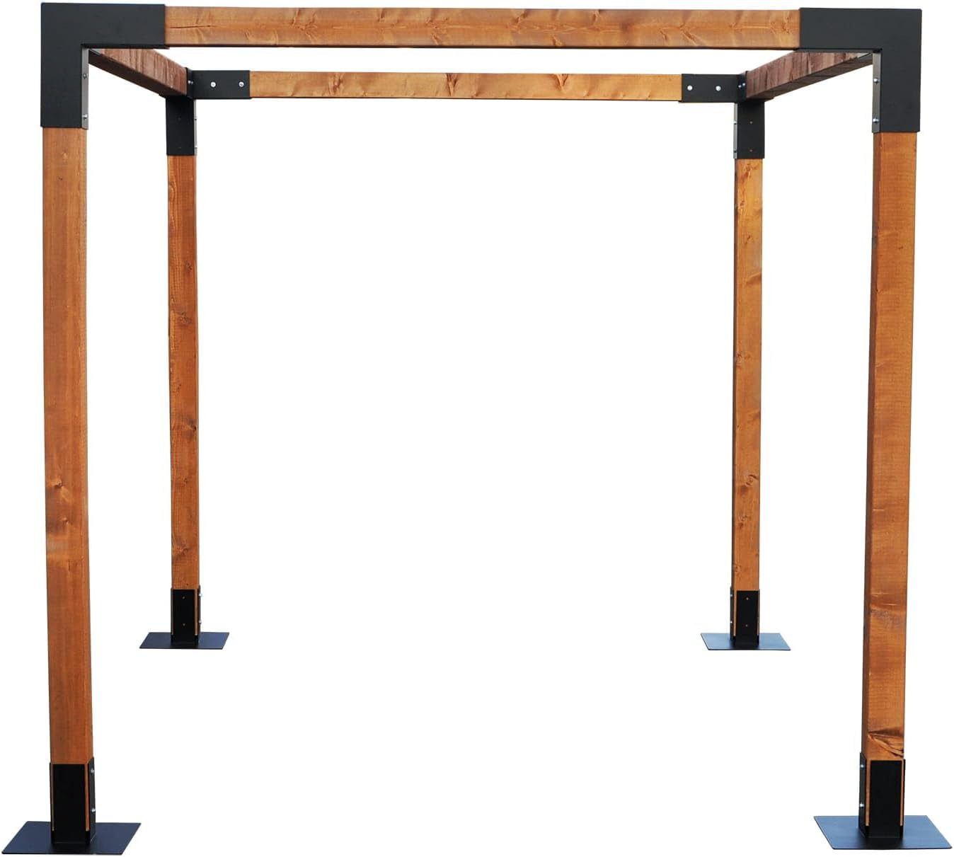 Pergola Holz - Pavillon 2x2 aus Skandinavischer Fichte - Gartenpavillon Höhe von 220 cm - Garten Pergola aus Pulverbeschichtetem Stahl - Gartenlaube für Garten, Terrasse (Helle Eiche)