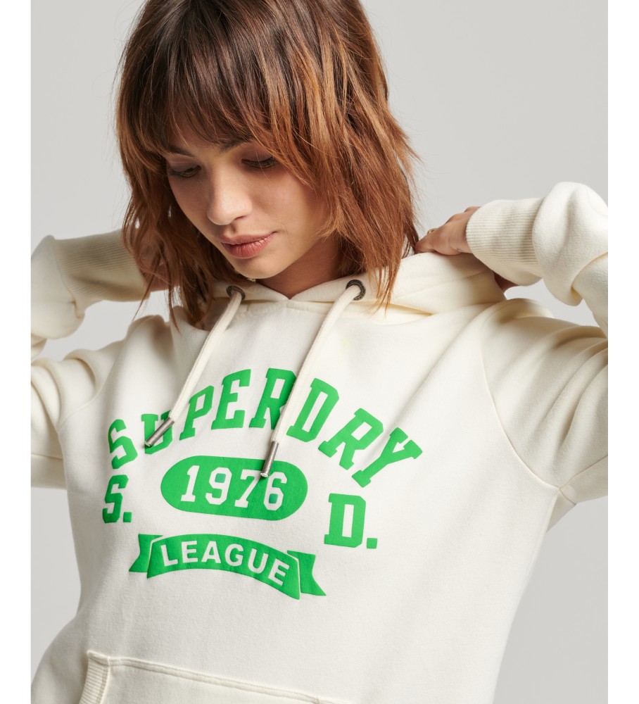 Moletom com capuz esportivo Superdry Vintage Logo, cor Off-White