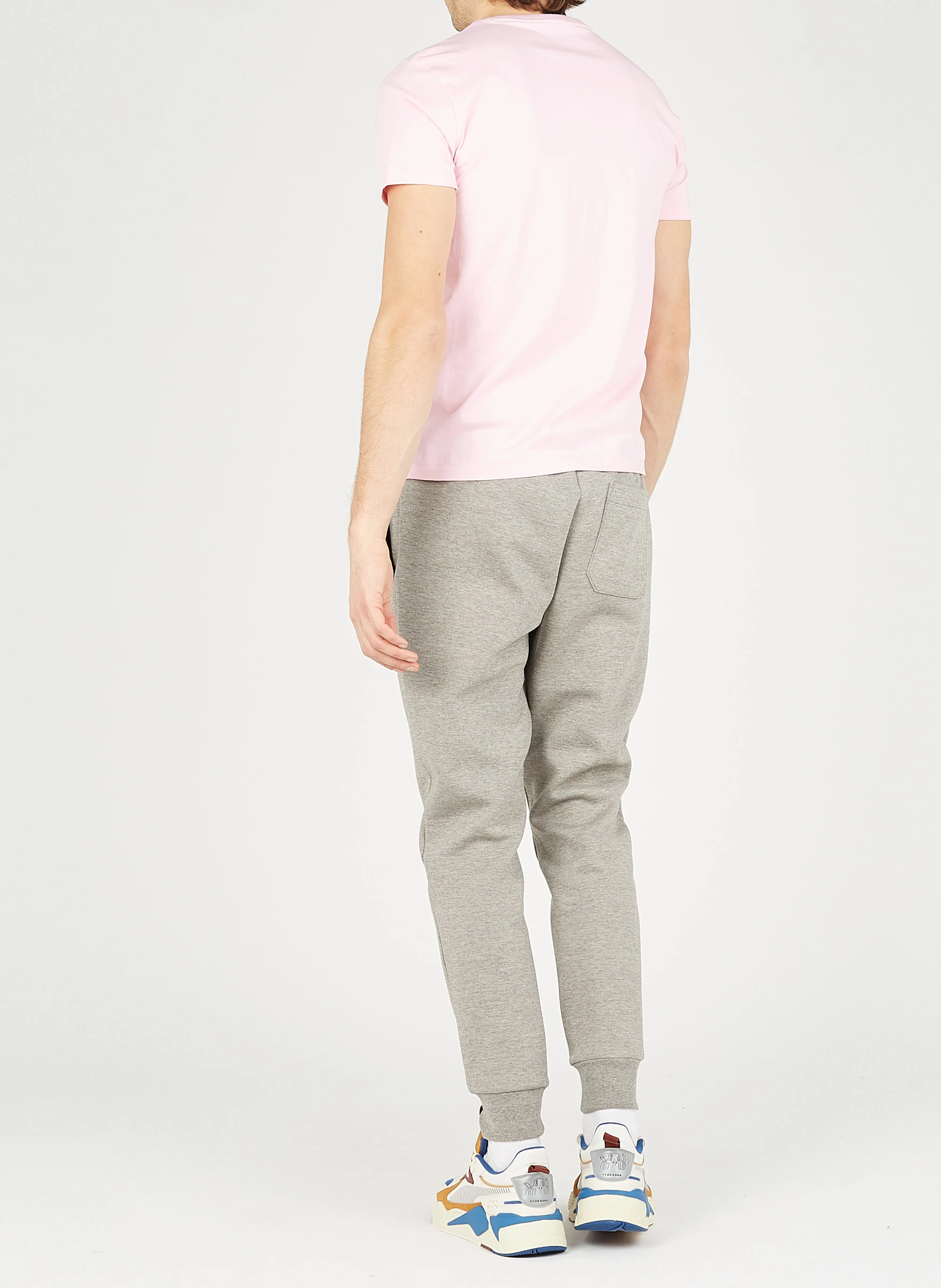 Tee-shirt col rond slim-fit en coton | Rose