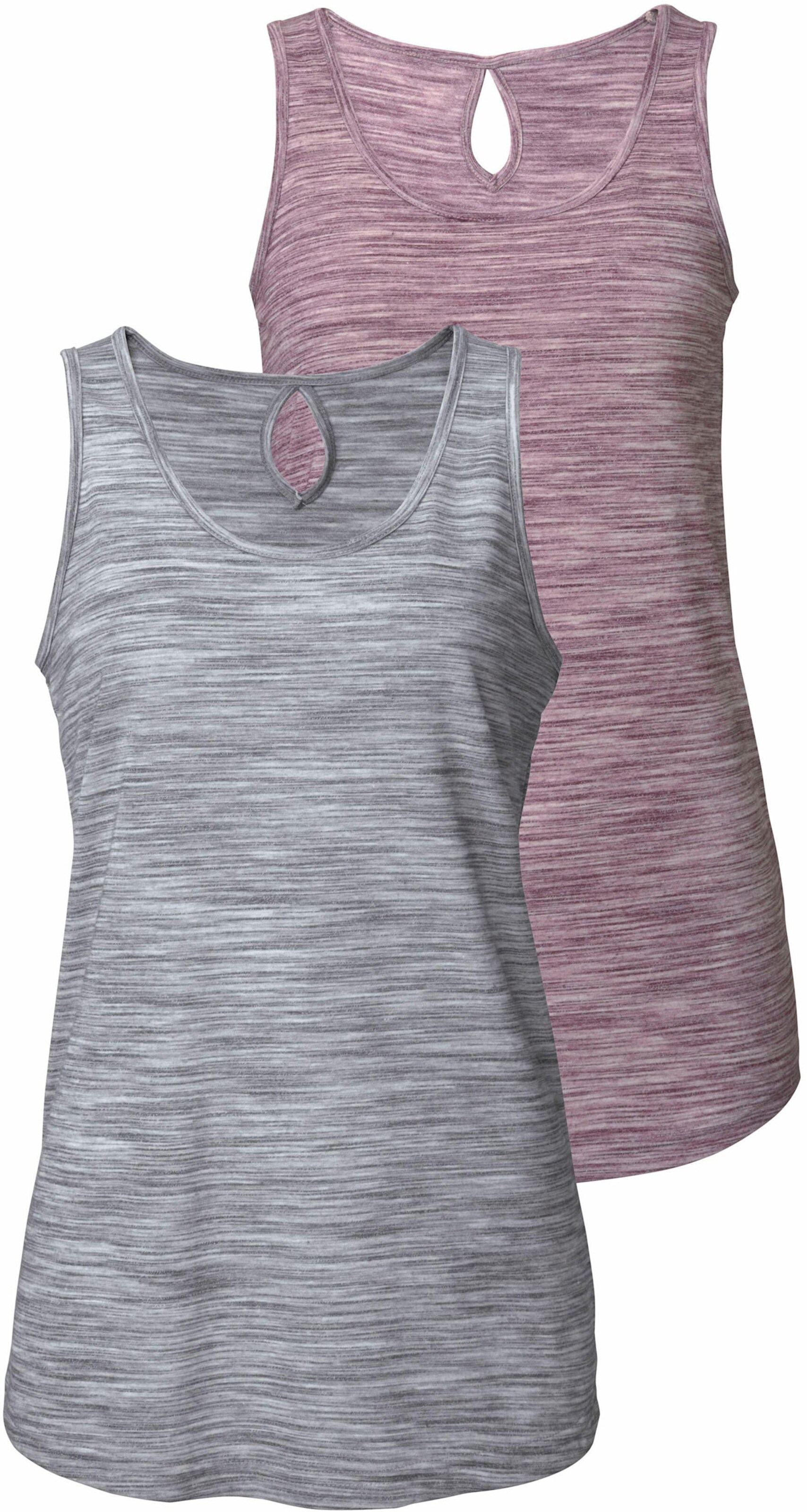 Beachtime Tanktop in beere-meliert, grau-meliert