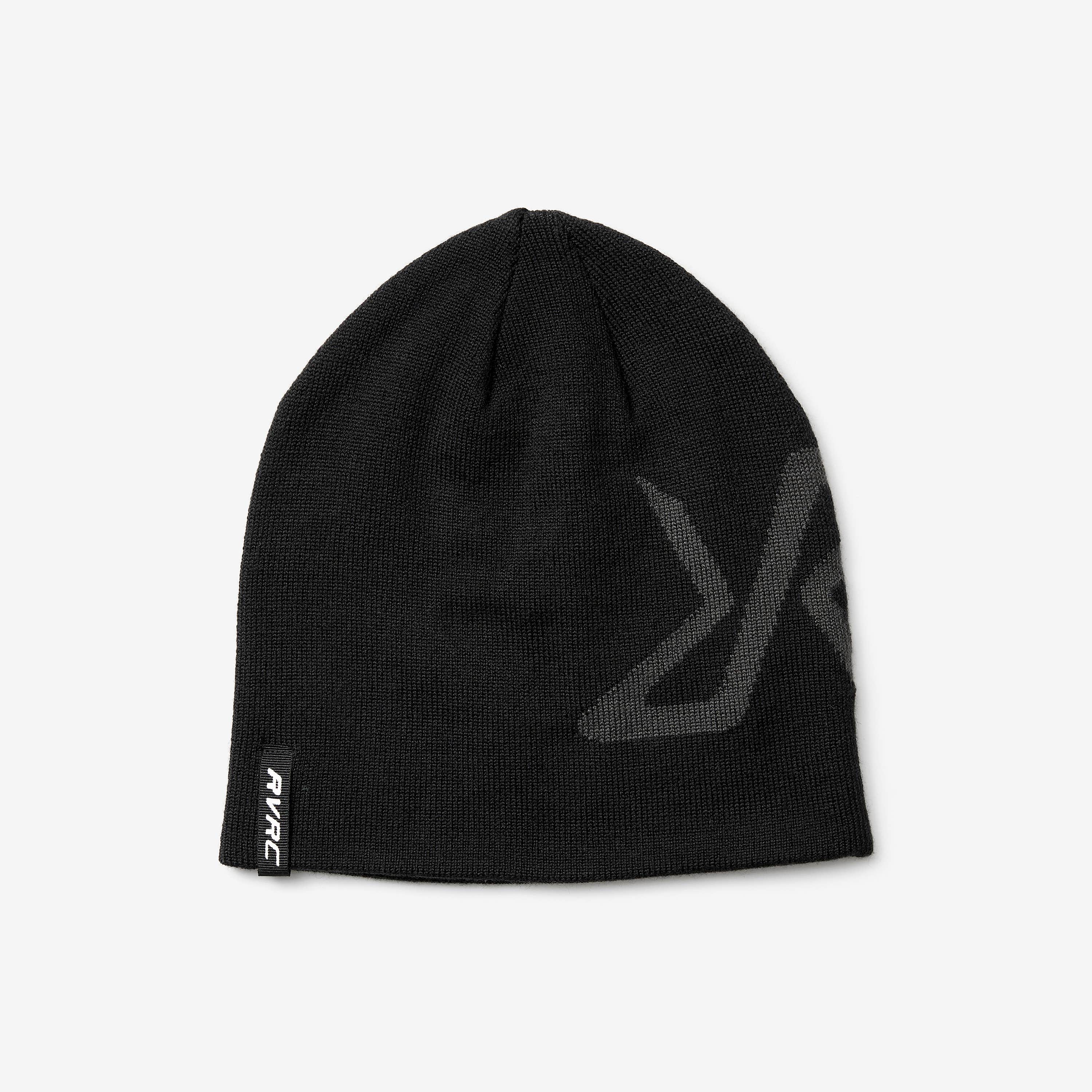 Merino Knitted Logo Beanie  Black
