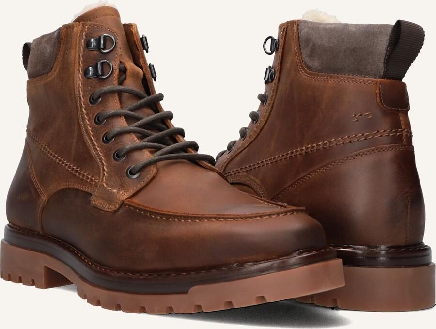MAZZELTOV Veterboots Heren 460050 Maat: 45 Materiaal: Leer Kleur: Cognac