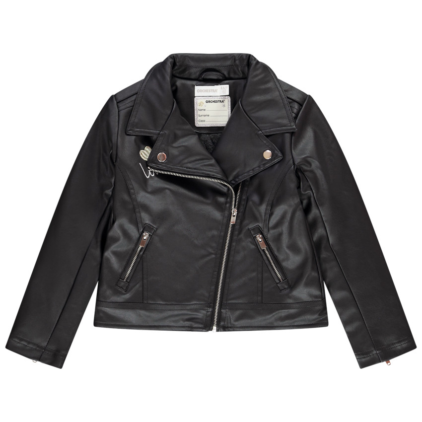 Perfecto en simili cuir avec doublure en sherpa pour fille