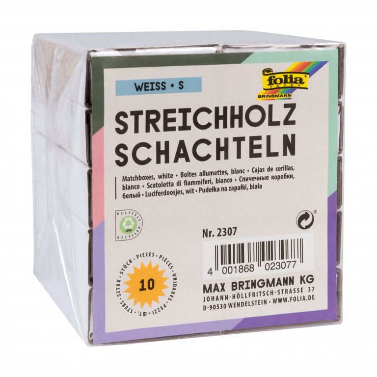 Streichholzschachteln, blanko weiß