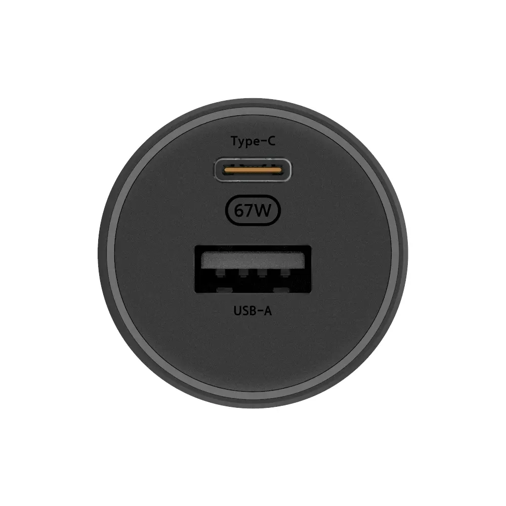 (67W) USB C / USB A Auto KFZ Ladegerät Car Charger Schnellladegerät für Zigarettenanzünder Power Delivery (BHR6814GL) - Schwarz
