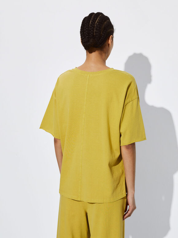 Camisa básica de algodão - Amarela