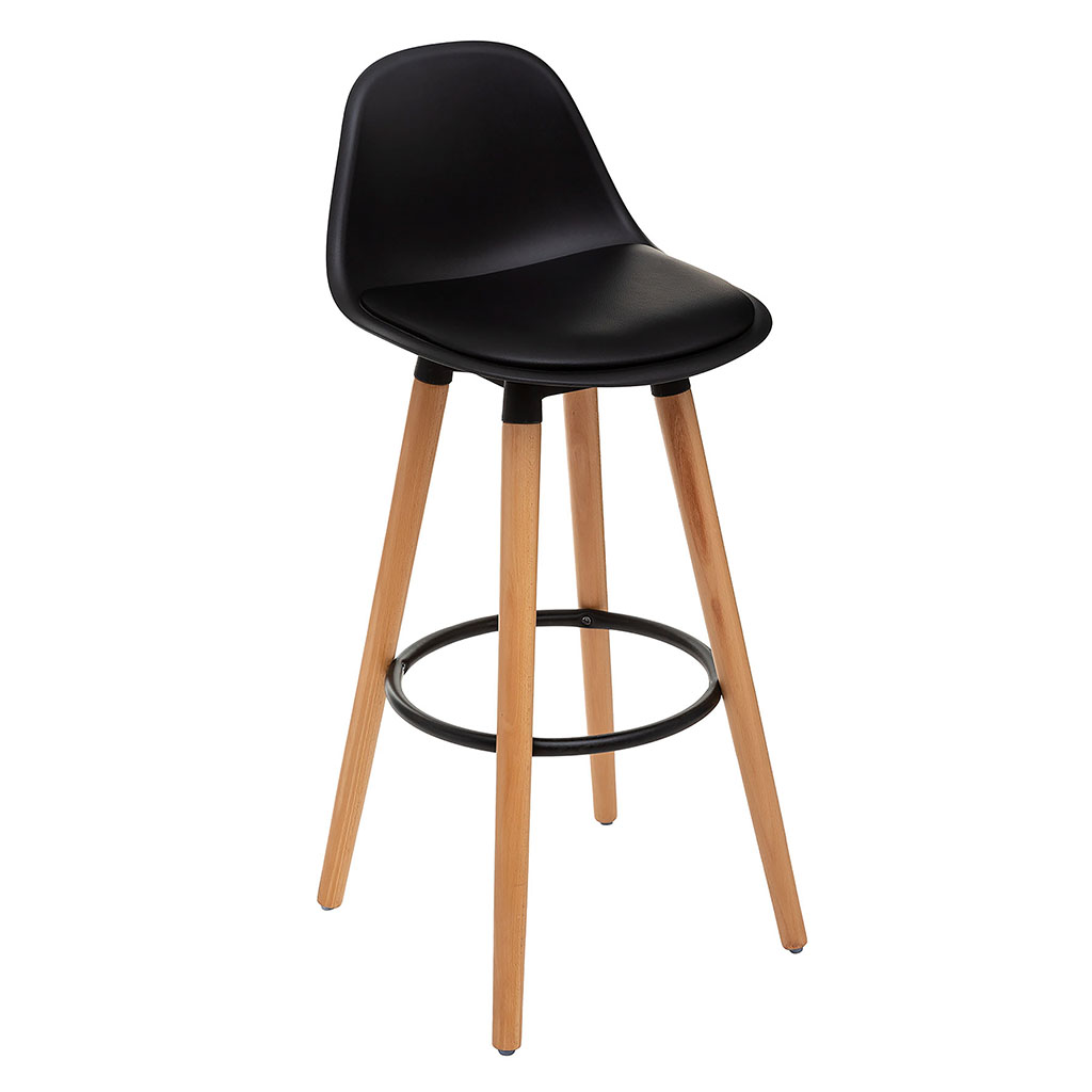 Tabouret de bar Maxon noir H 71.5cm - ATMOSPHERA