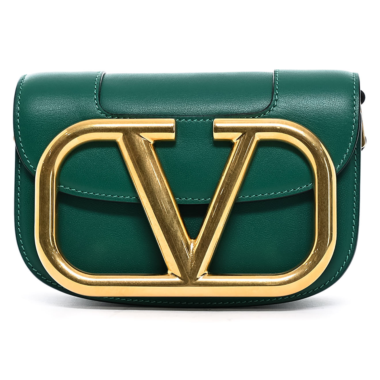 Valentino Sac bandoulière en Cuir Supervee vert - Très bon état - Longueur 18 cm