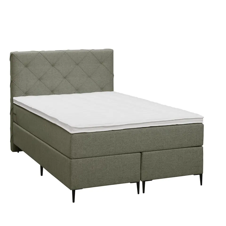 Boxspring Liv geruit - groen - 120x200 cm - slanke poot