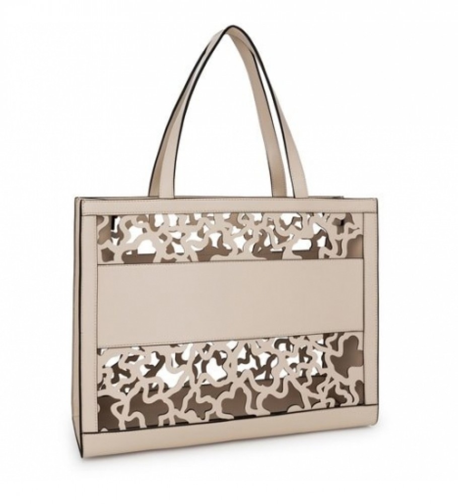 Sacola de compras Tous tamanho XL. Amaya K Shock bege.