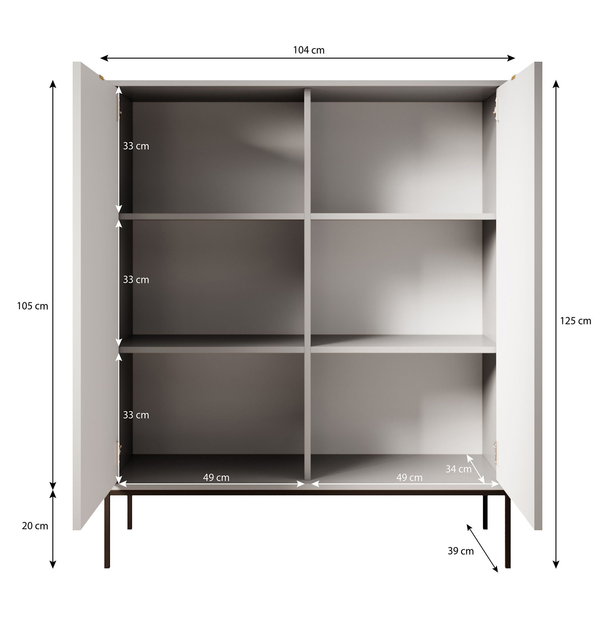 Navil - Dressoir - Groen - 104x39x125 cm