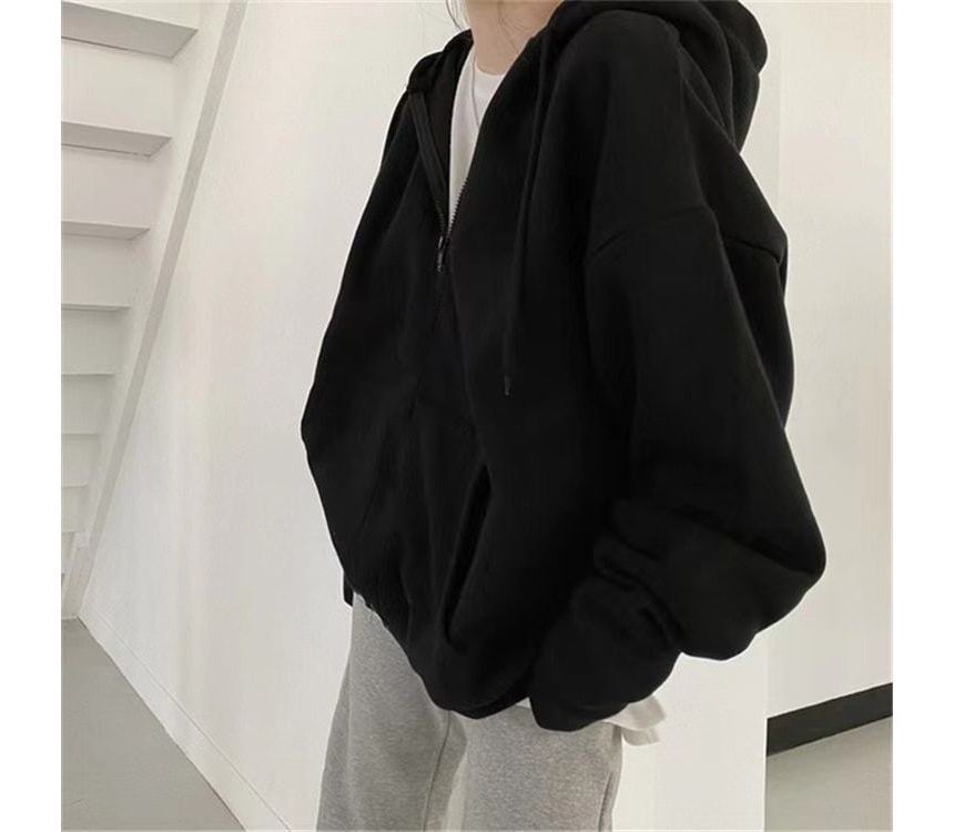 Meatacci - Effen hoodie met halve rits