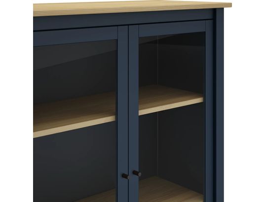 CONCEPT1 - Vitrine Misti 2P bleu chene 90 x 40 x h110