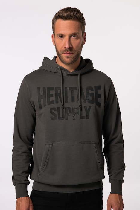 JP 1880 Hoodie, Crack-Brustprint, Vintage Look, Kapuze, bis 8 XL