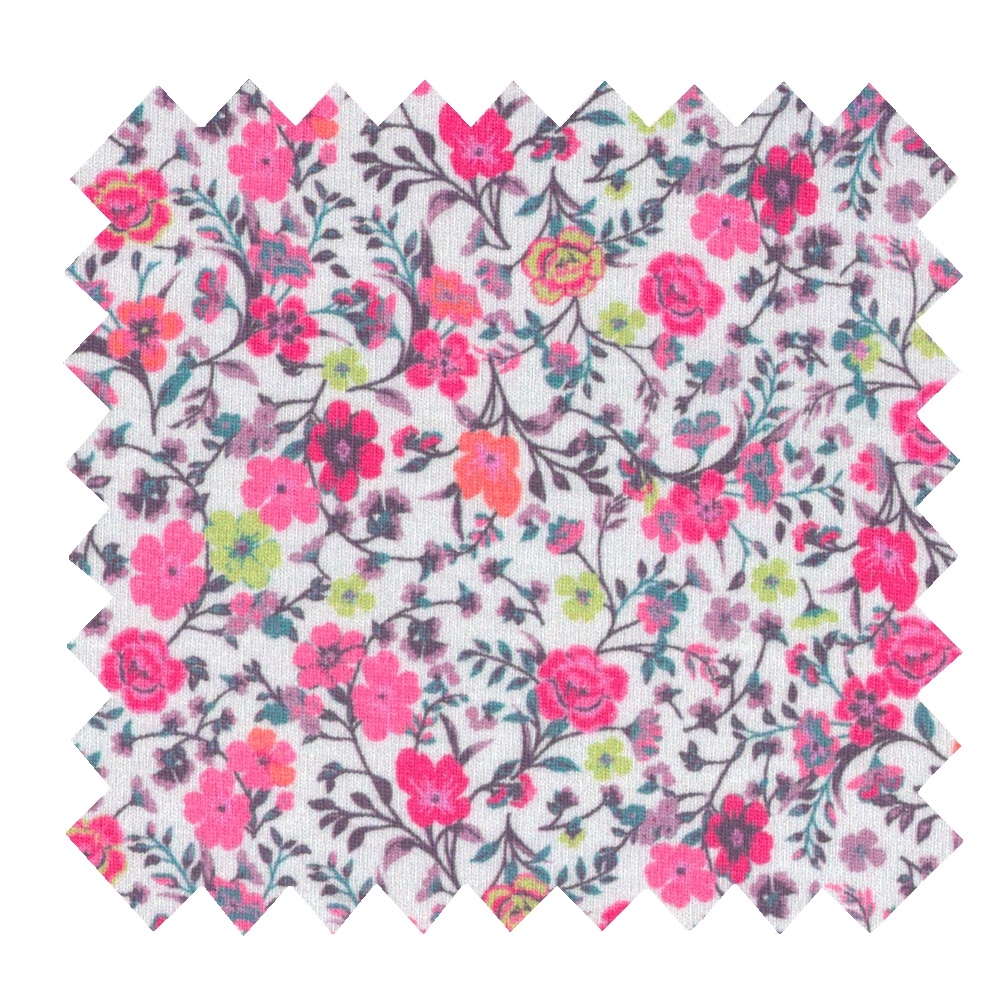 Tissu Jersey Lianes Fuchsia Vert