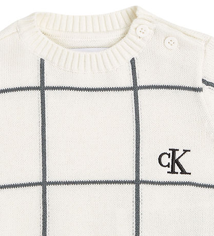 Calvin Klein Bluse - Strik - Soft GRød - Ivory