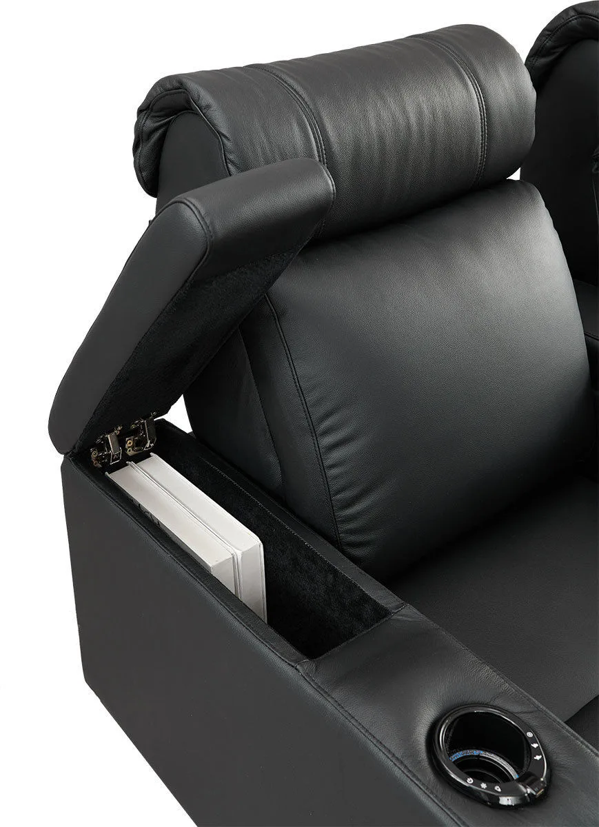 Lumene Hollywood Luxury III Noir (2 places, cuir synthétique) Fauteuils cinéma
