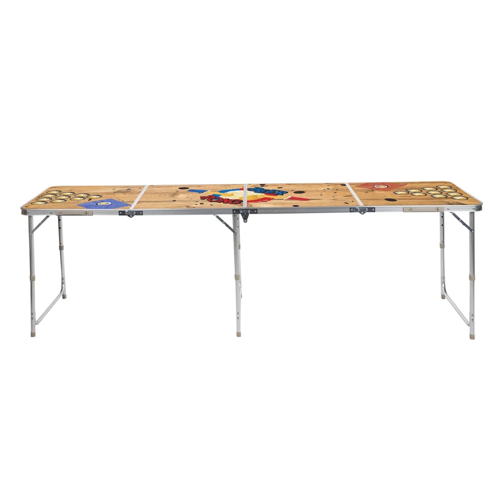 Mesa dobrável de Beer Pong em MDF e alumínio, 240x60x55 cm