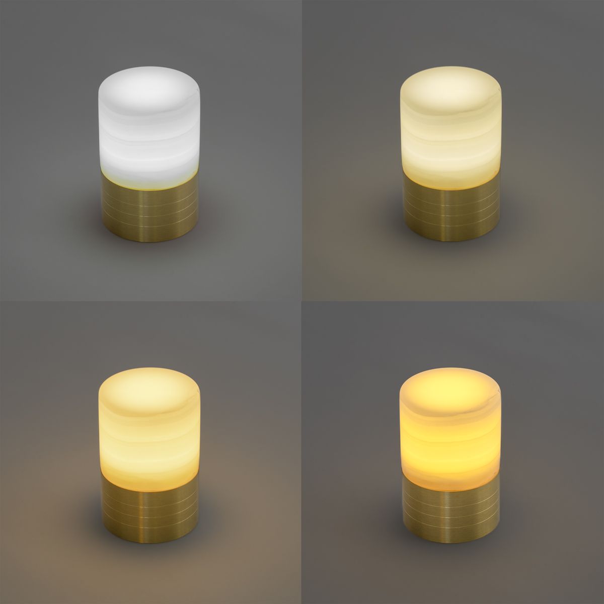 Set van 12 tafellampen goud RGBW oplaadbaar incl. laadstation - Alessia