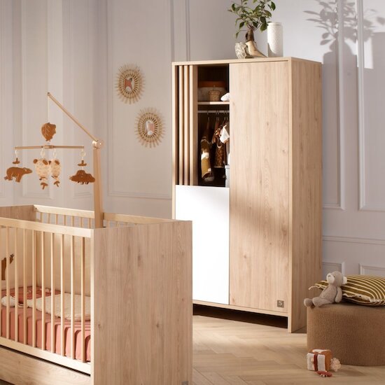 Tokyo Armoire   Chêne Suave Blanc        de               Sauthon Baby's Sweet Home