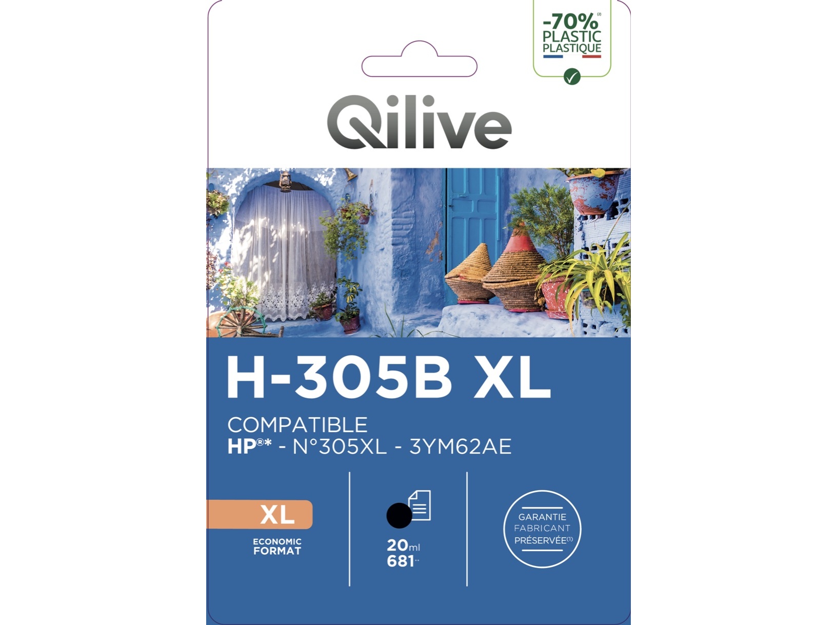 TINTEIRO COMPAT/ RECICL QILIVE HP-305 XL 31094 BK 20ML