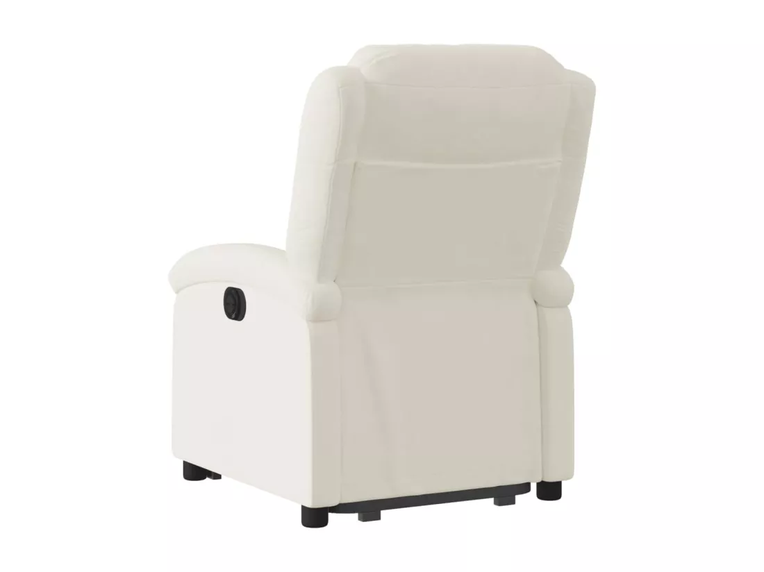 Fauteuil inclinable électrique crème velours