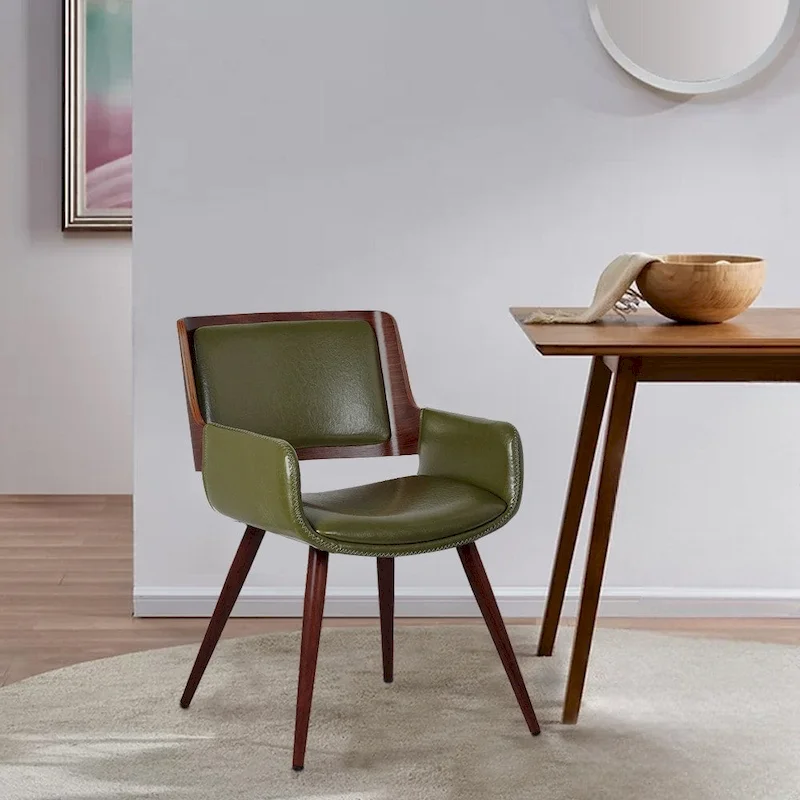 Carson Carrington Kjerringvag Faux Leather Mid-Century Dining Chair with Metal Legs