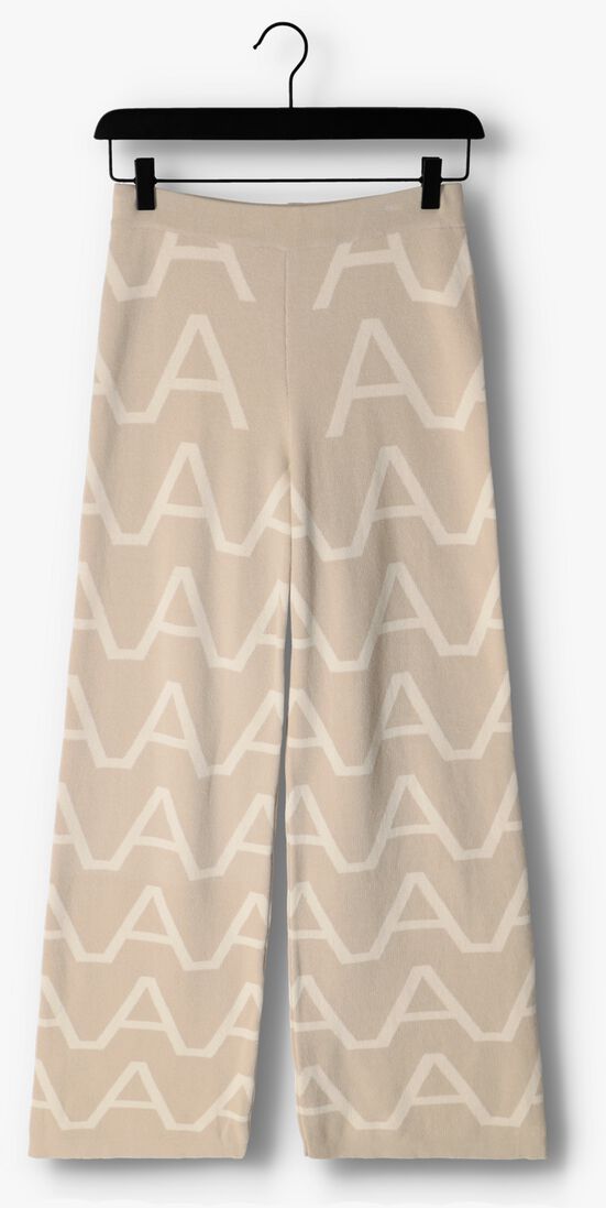 ALIX THE LABEL zand alix the label wijde broek ladies knitted a jacquard pants