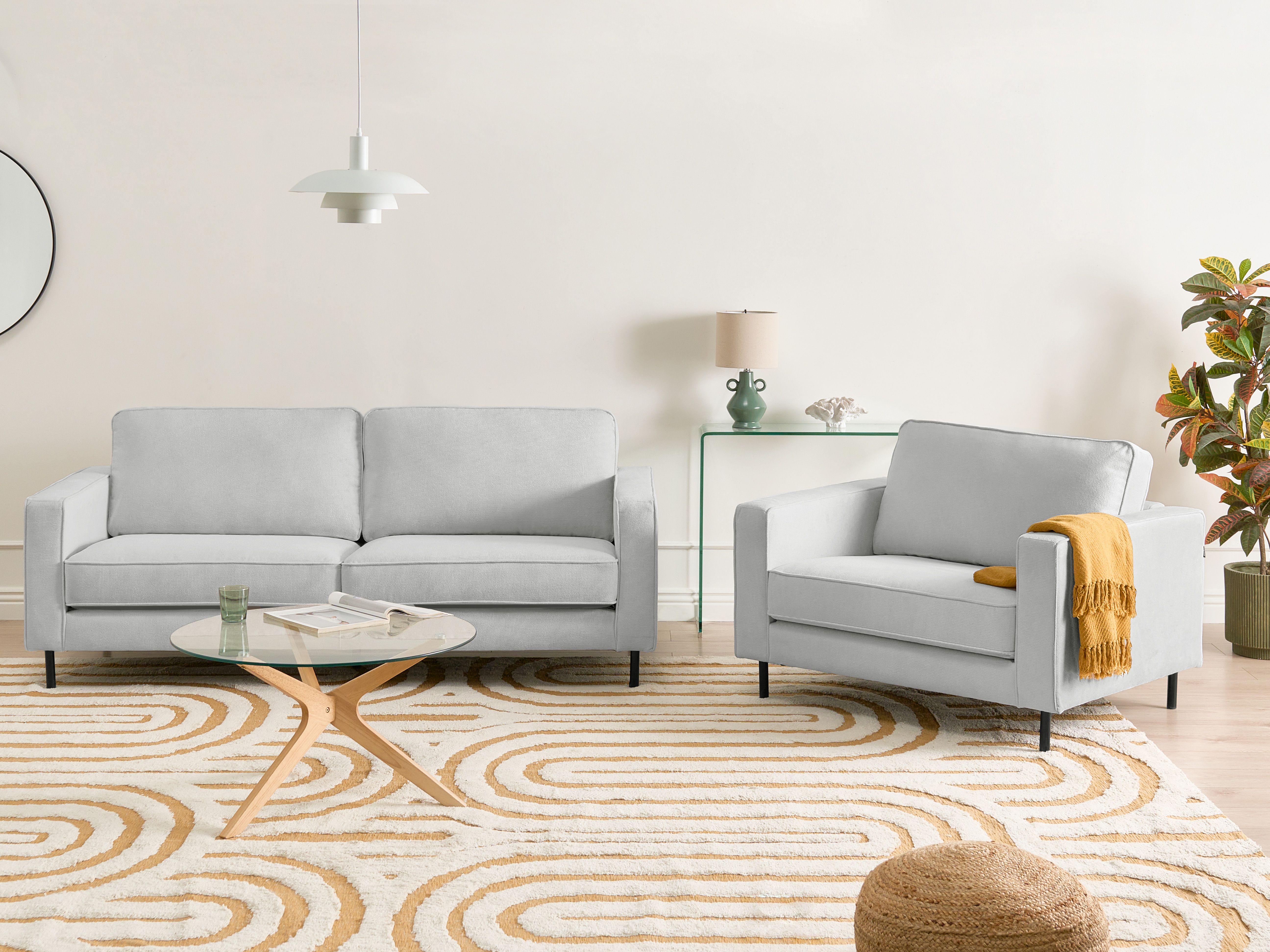 Fauteuil SAVALEN Stof Lichtgrijs