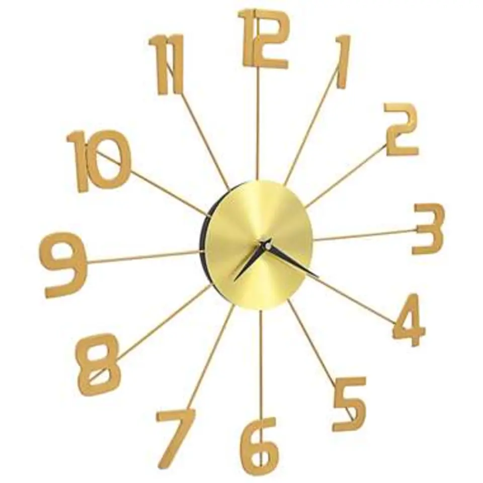vidaXL - Wandklok - Goud - Metaal - 50 cm